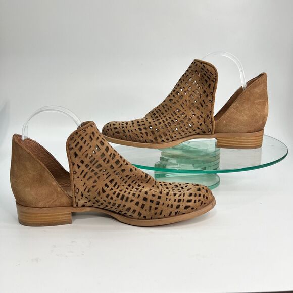 Ron White Ankle Slip on Bootie Brown Suede Leather perforated - Picture 8 of 12